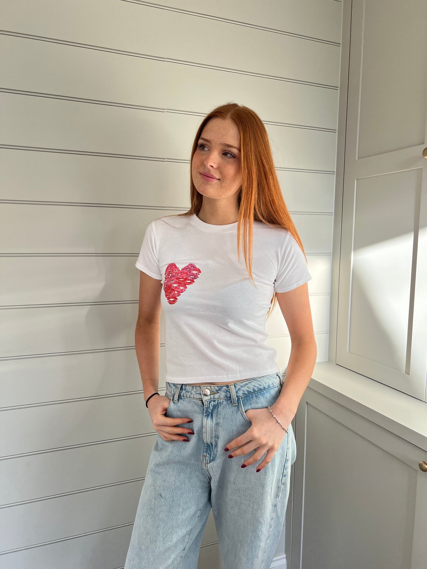 White Side Lip Art Tee