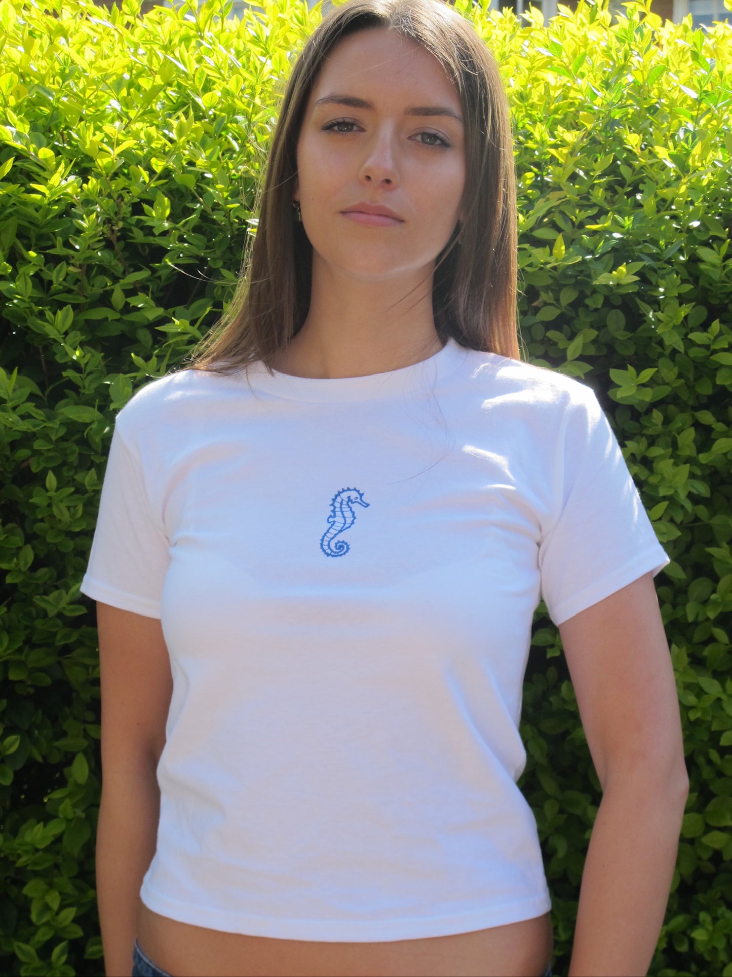Embroidered Seahorse Tee