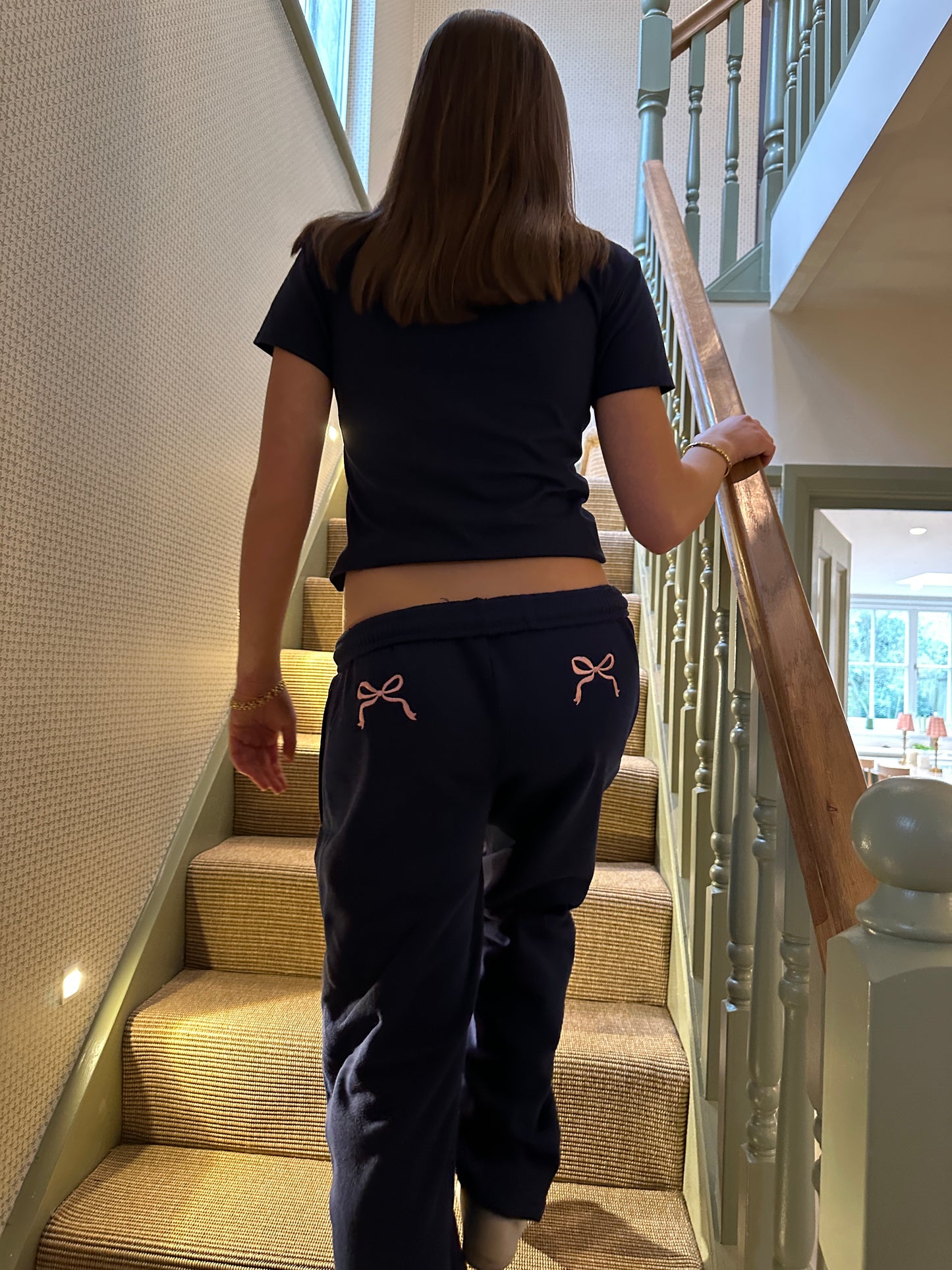 Embroidered Bow Trackies