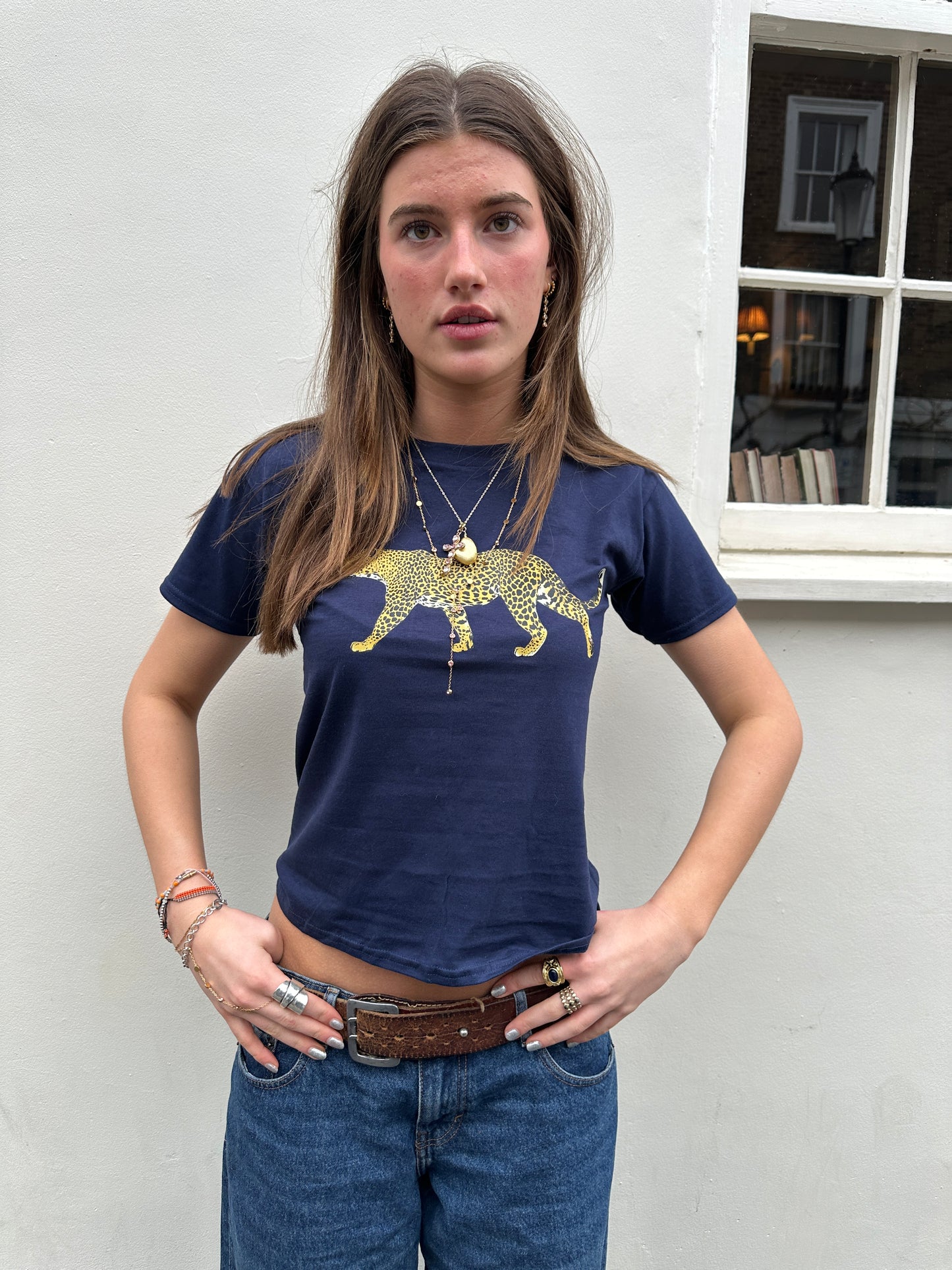 Navy Leopard Tee