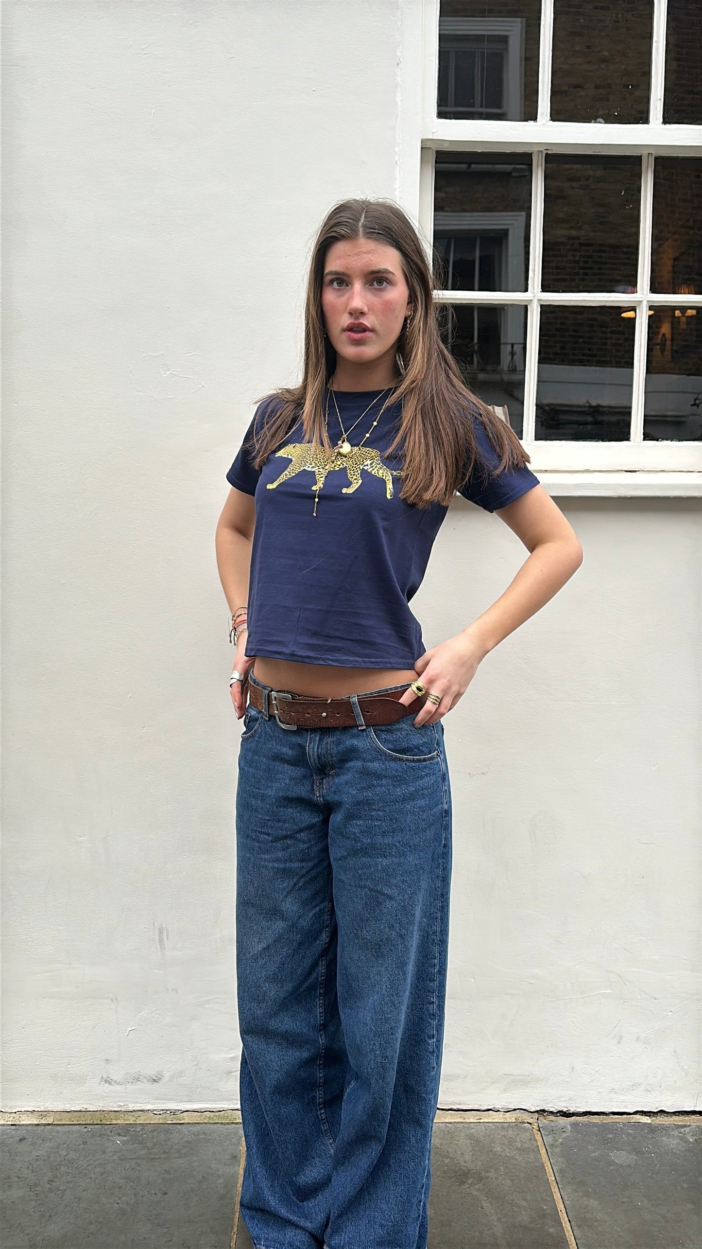 Navy Leopard Tee