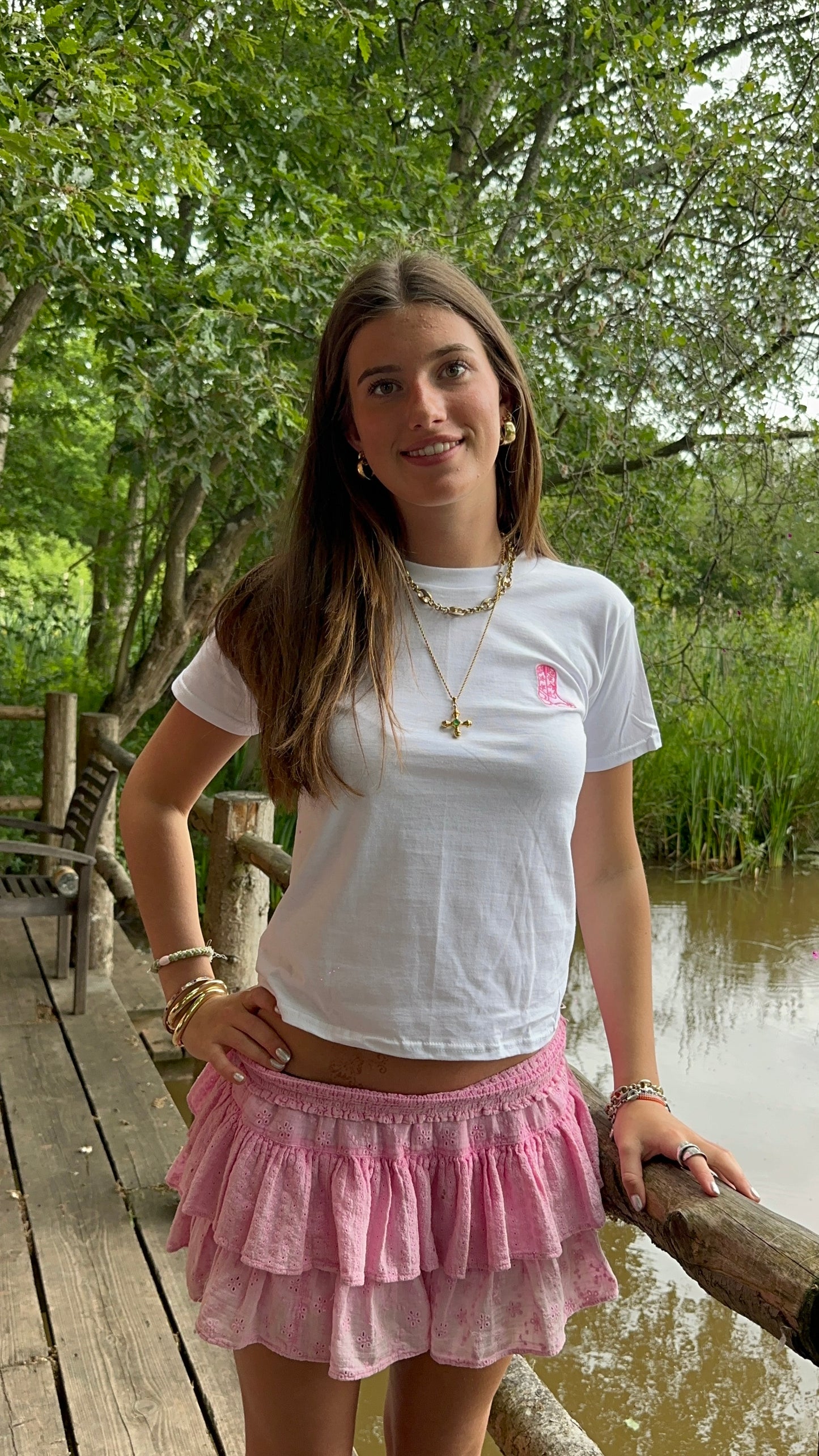 Embroidered Cowboy Boot Tee