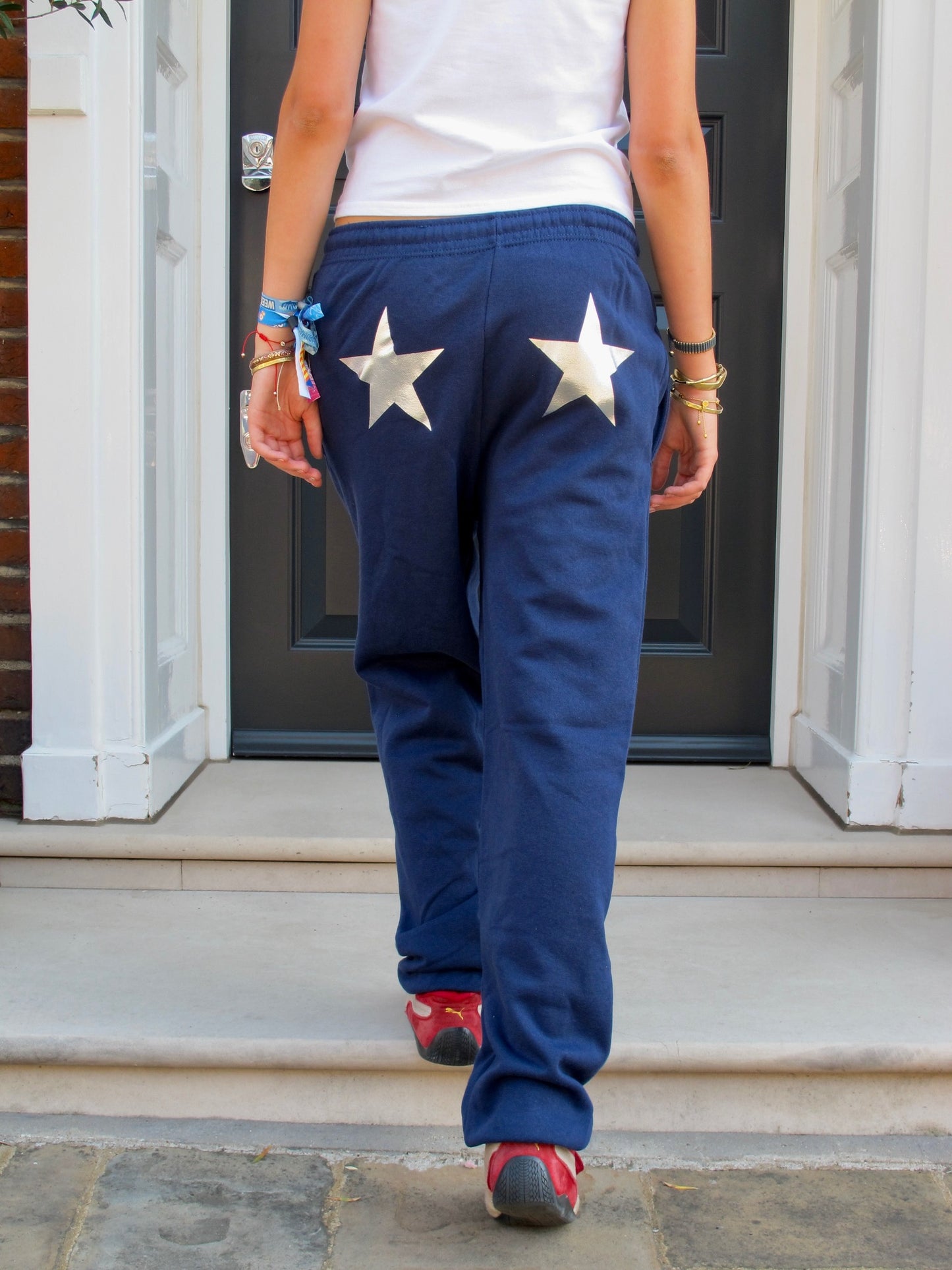 Silver Metallic Star Trackies