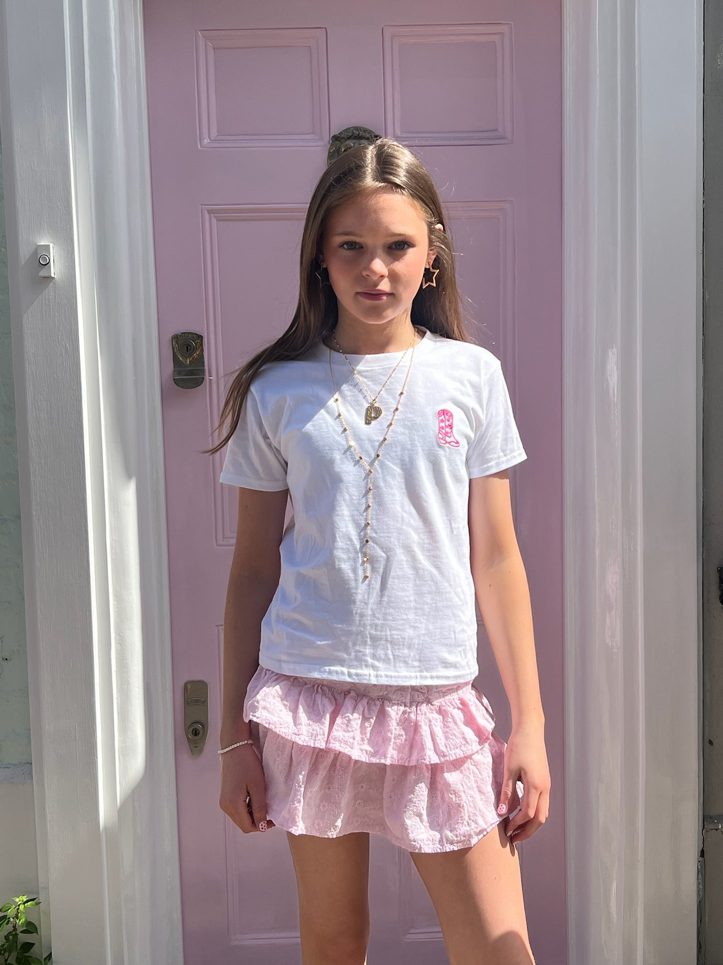 Embroidered Cowboy Boot Tee