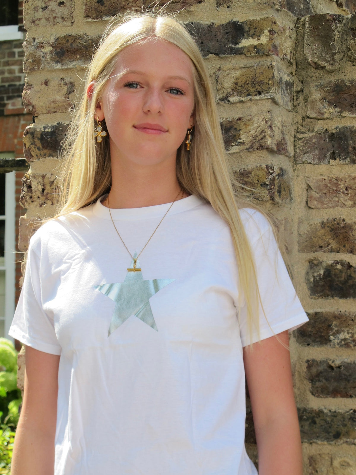 Silver Metallic Star Tee