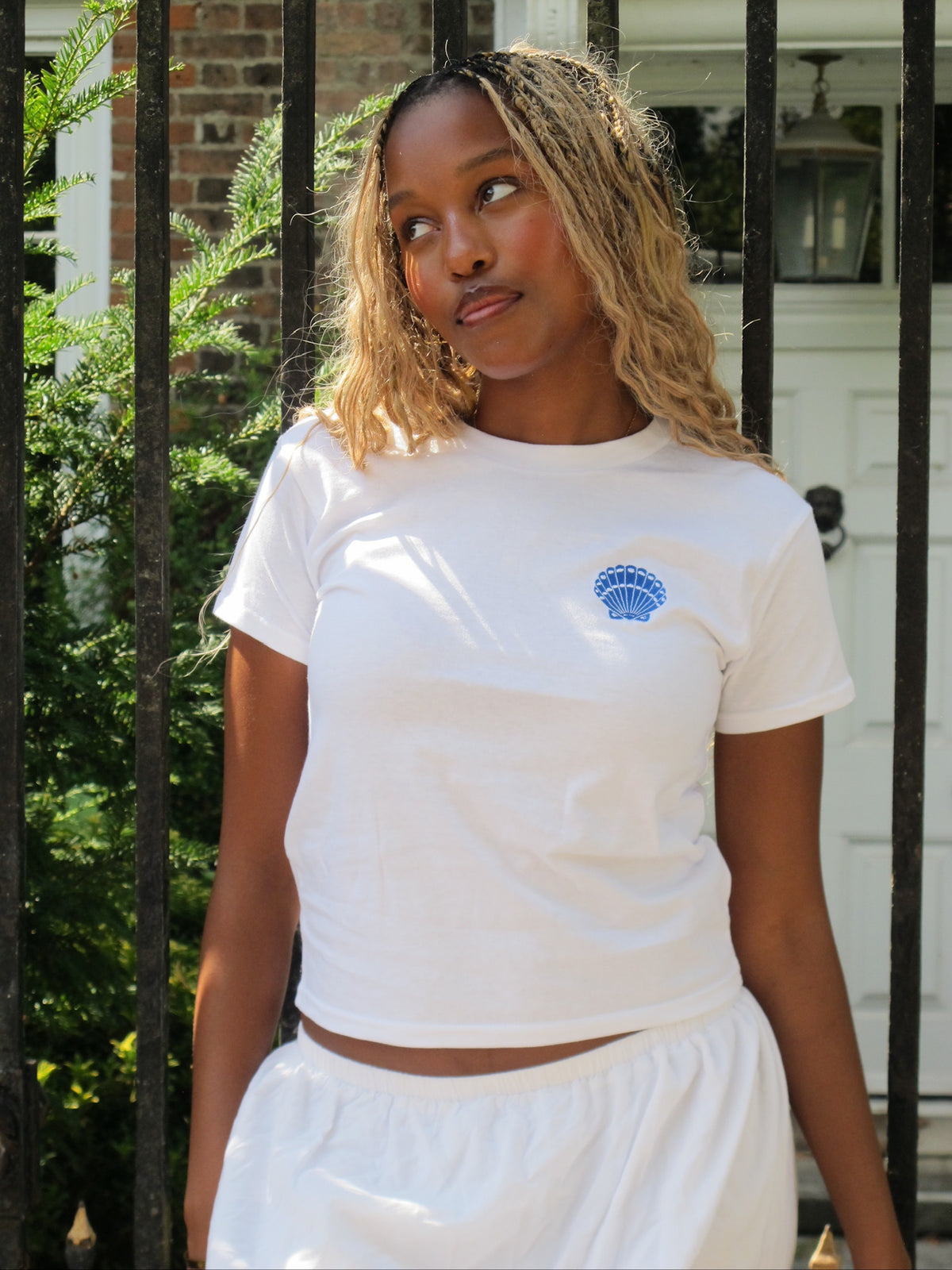 Embroidered Seashell Tee
