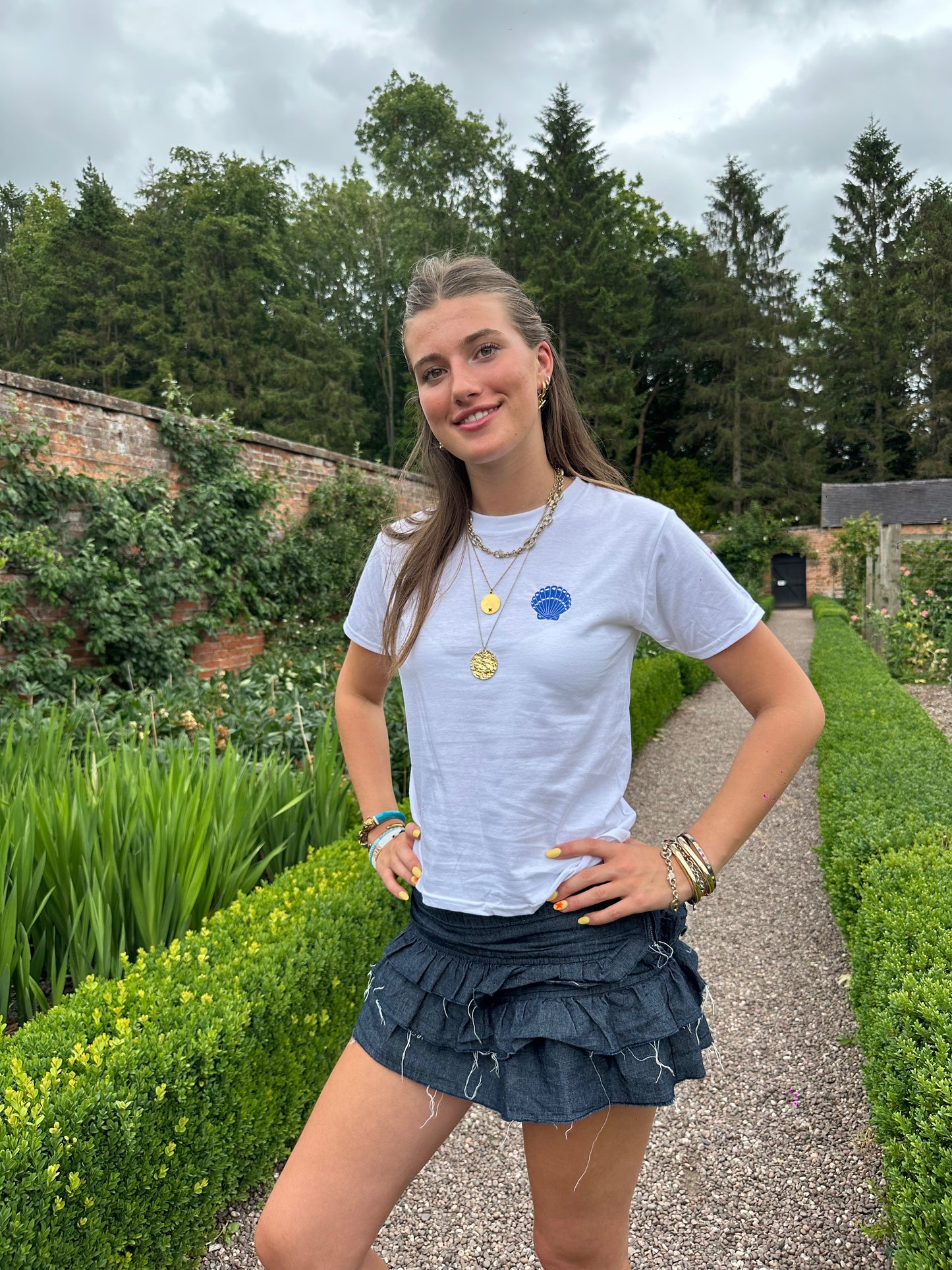 Embroidered Seashell Tee