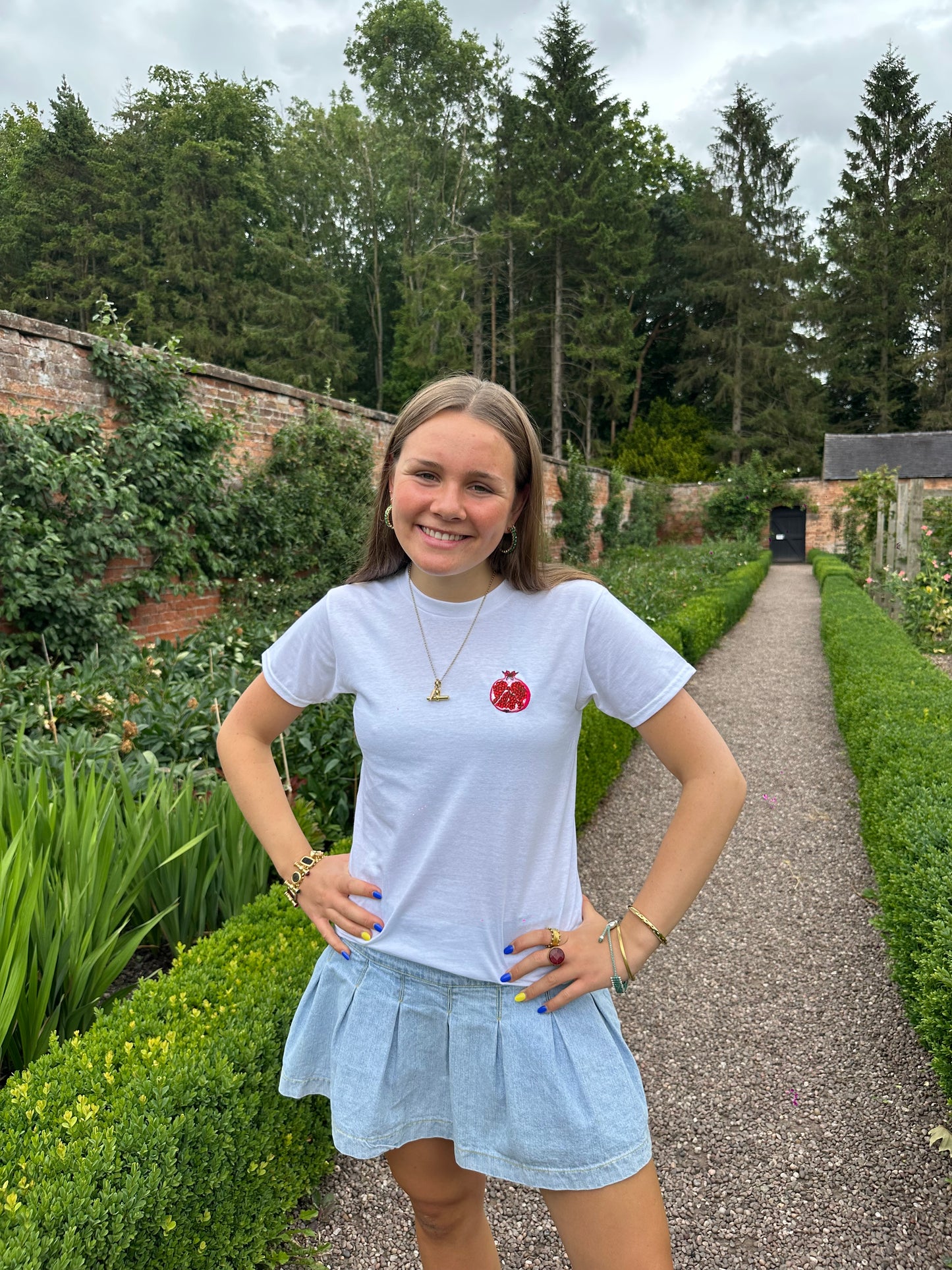 Embroidered Pomegranate Tee