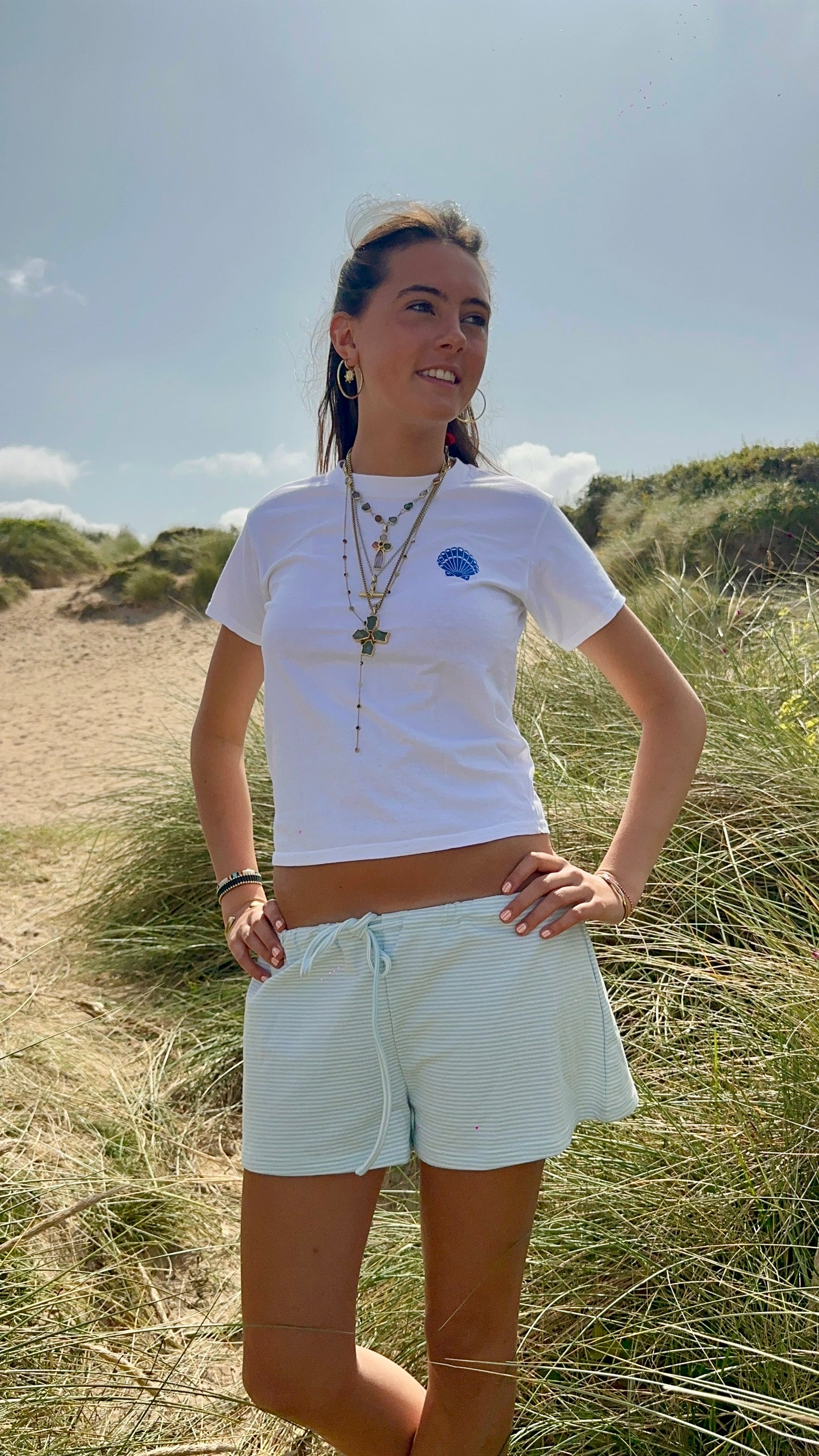 Embroidered Seashell Tee