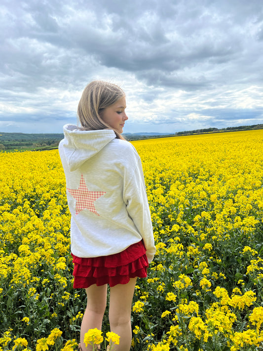 Pink Gingham Star Hoodie