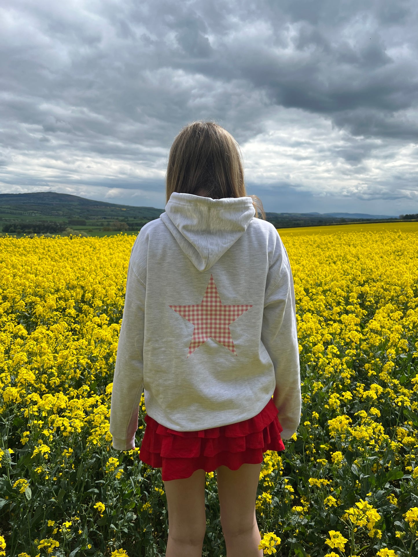 Pink Gingham Star Hoodie