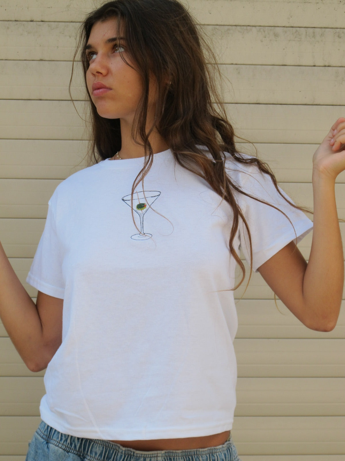 Embroidered Martini Tee