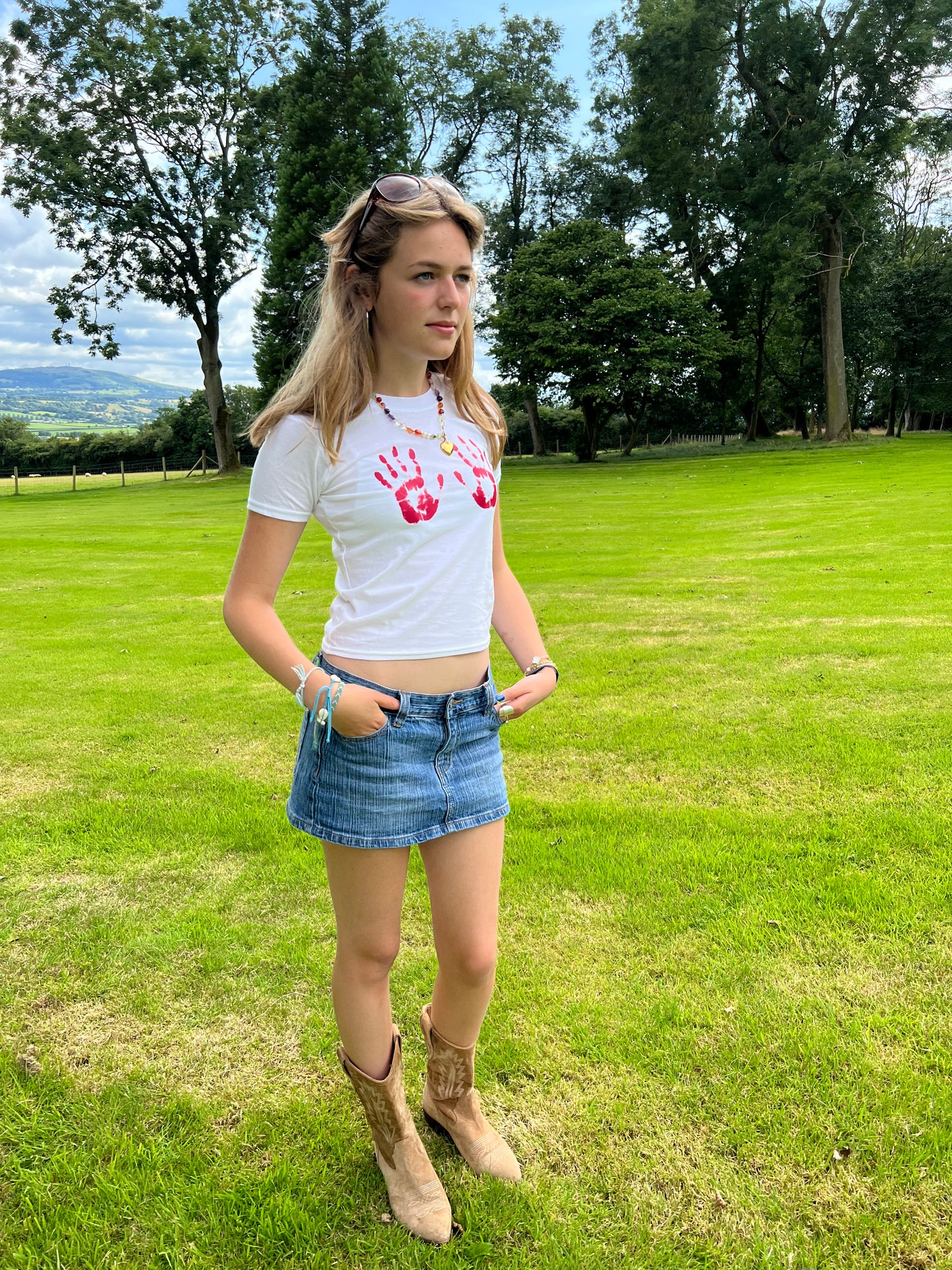 Red Hand Prints Tee – Mima Rose