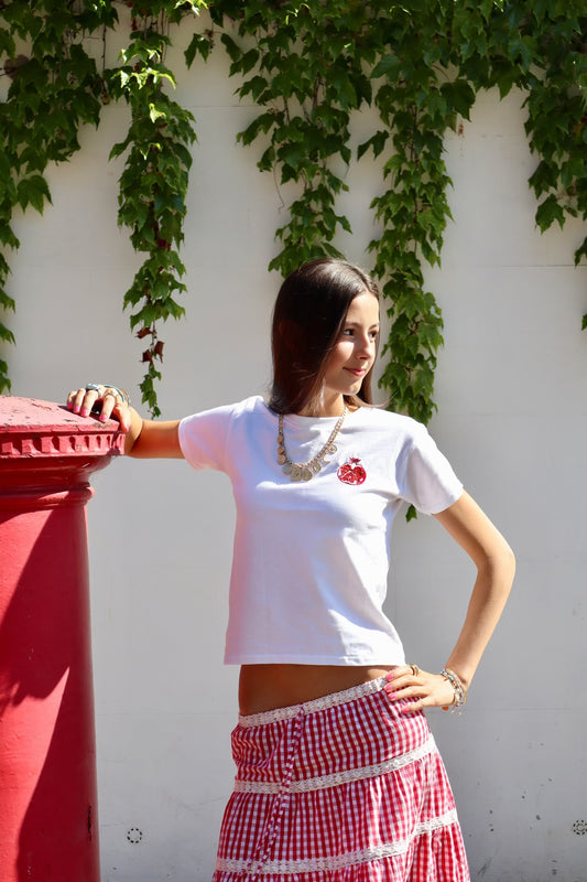 Embroidered Pomegranate Tee