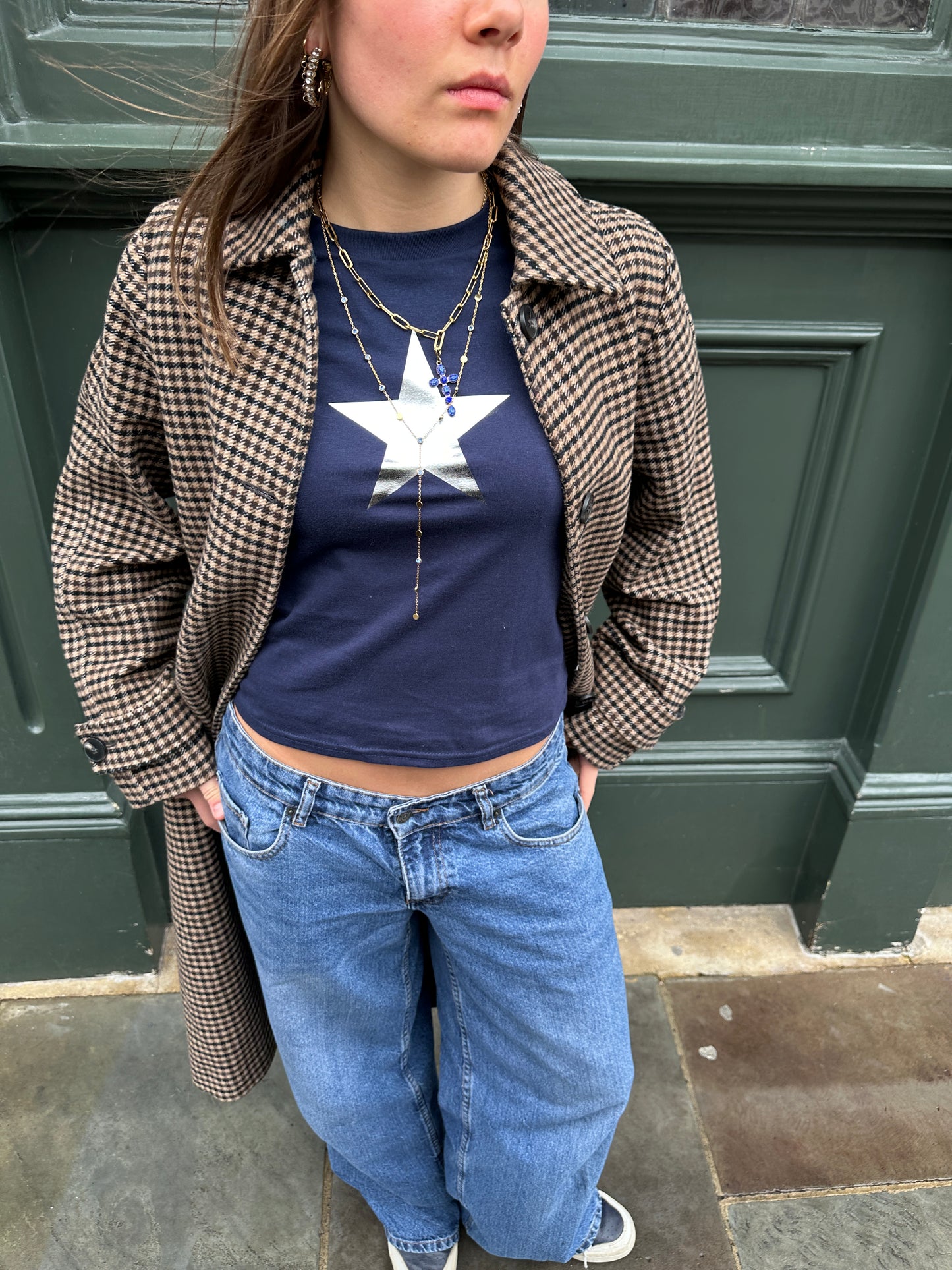 Navy Metallic Star Tee