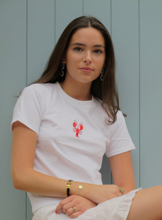 Embroidered Lobster Tee