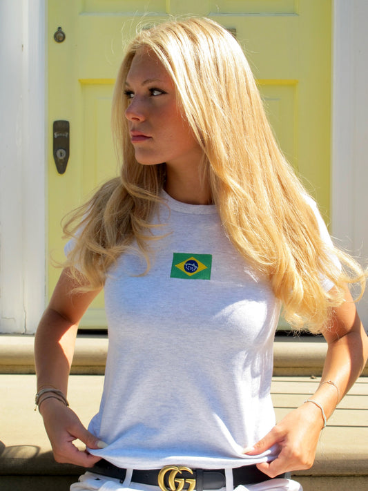 Embroidered Brazil Flag Tee
