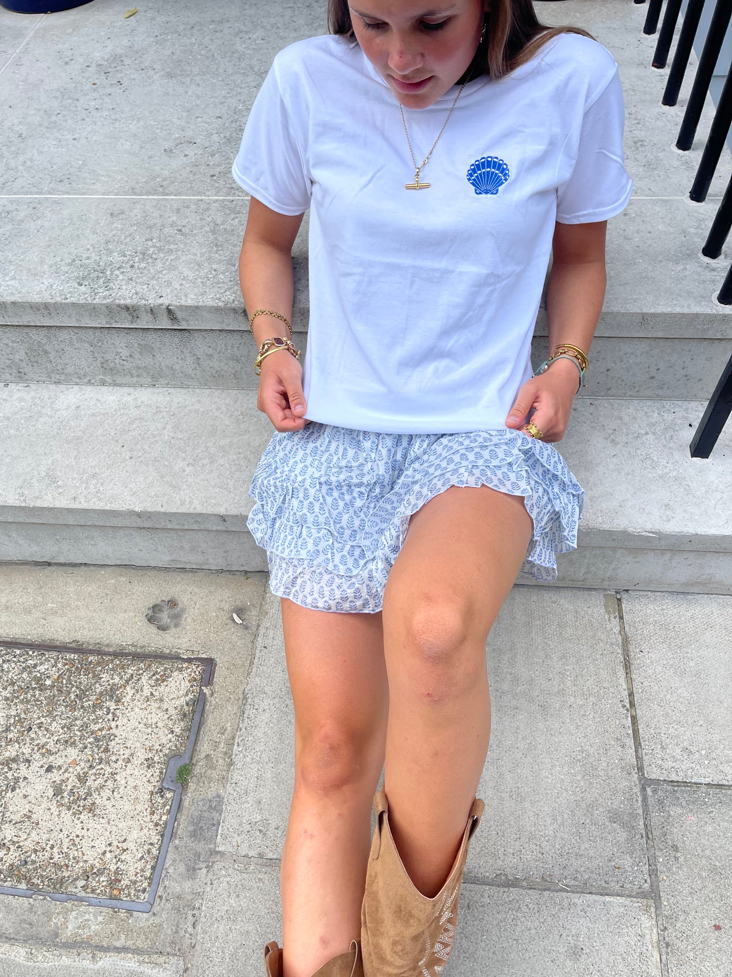 Embroidered Seashell Tee