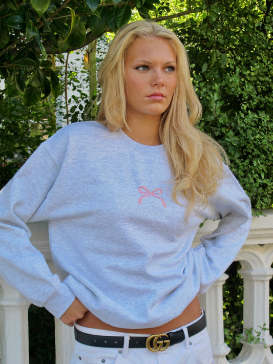 Embroidered Bow Sweatshirt