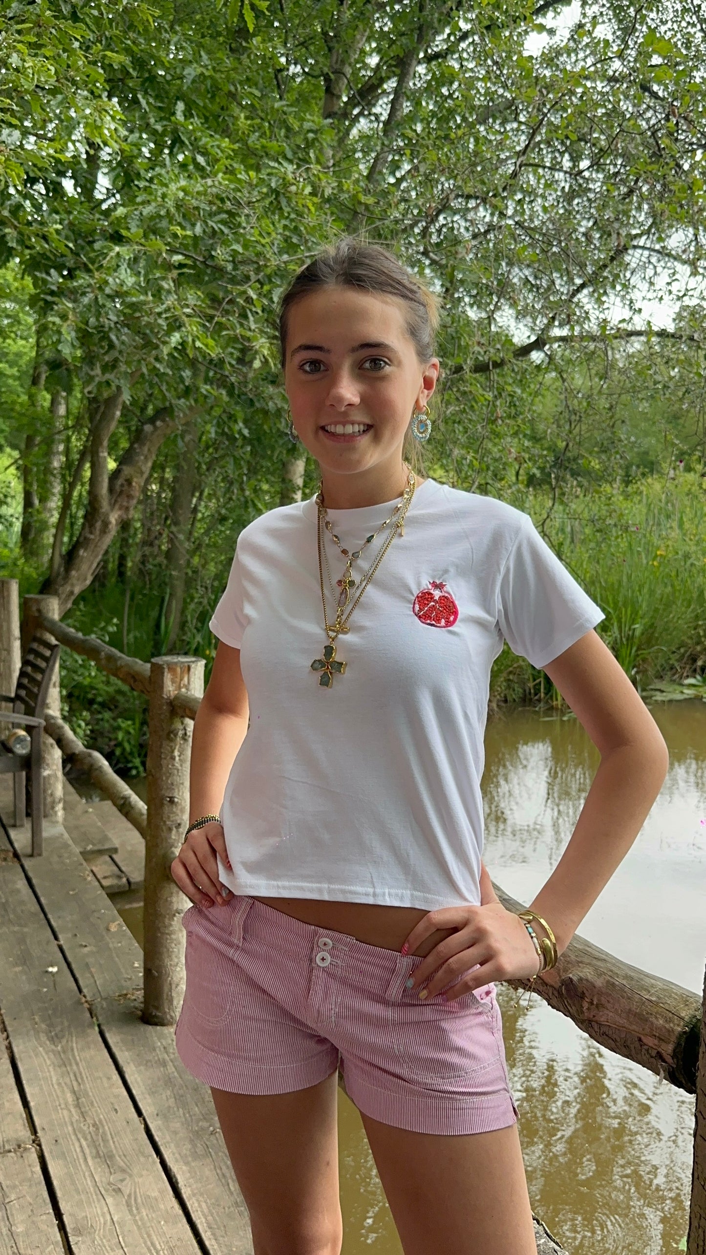 Embroidered Pomegranate Tee