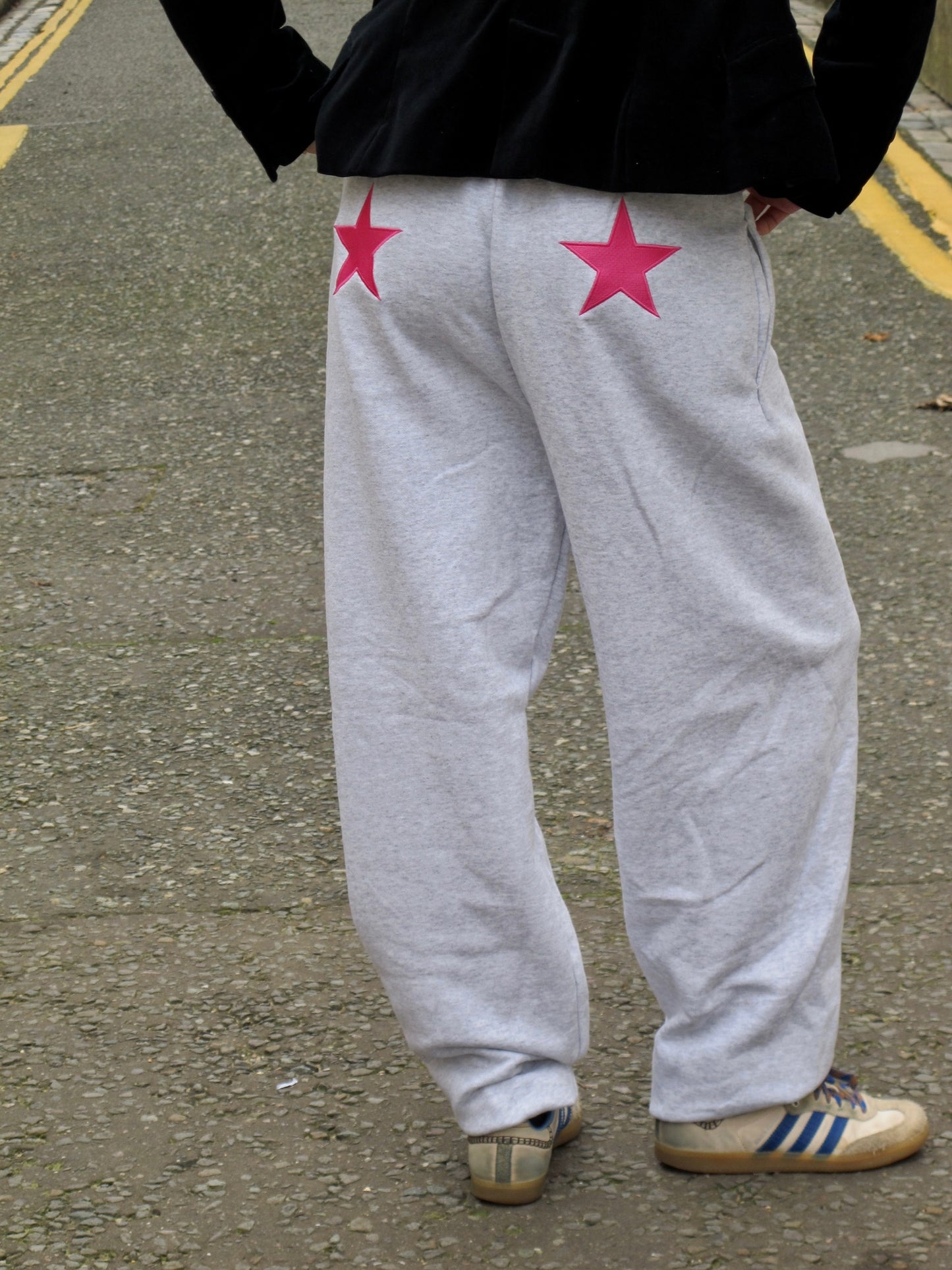 Pink Embroidered Stars Trackies