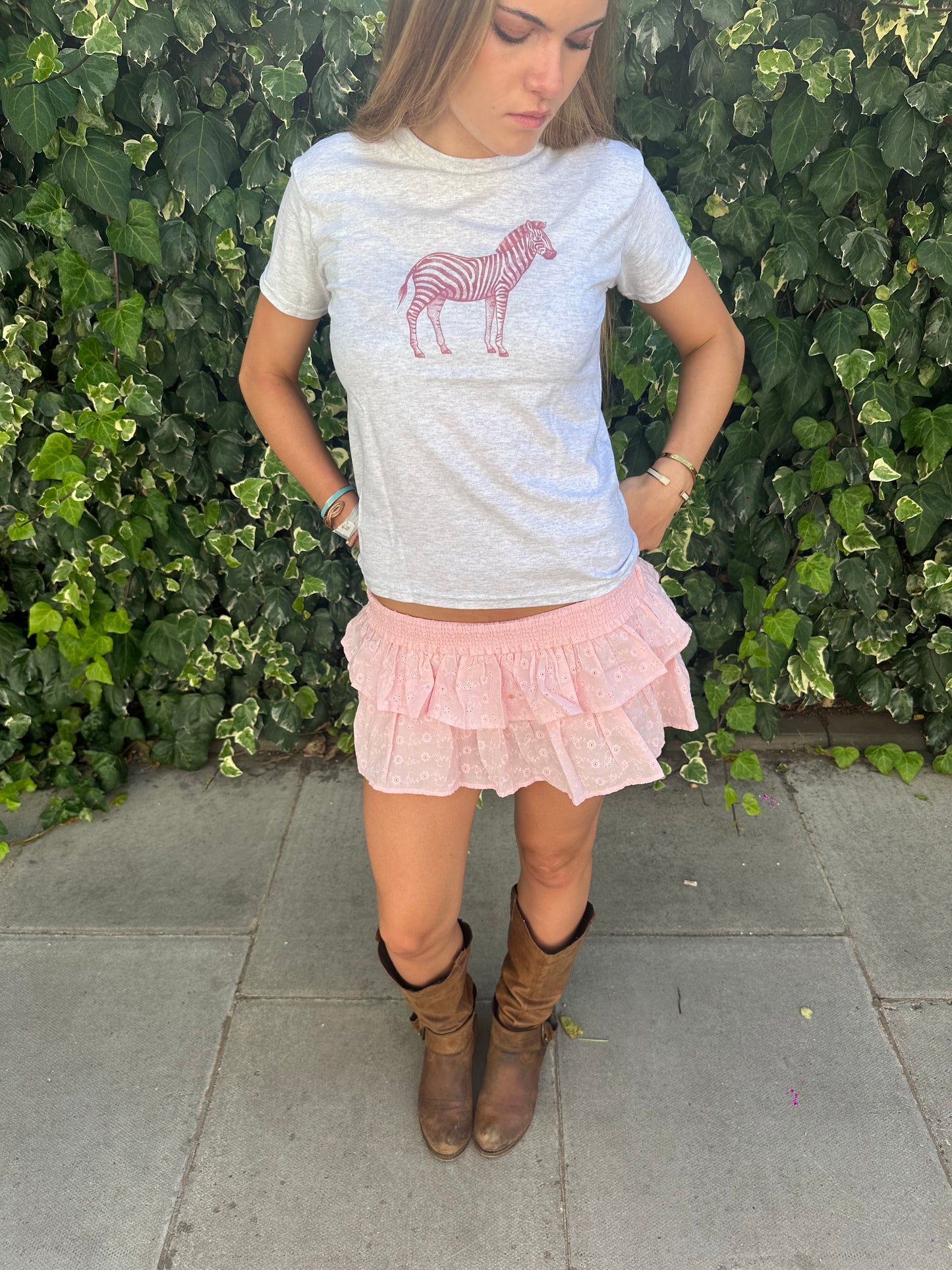 Grey Zebra Tee