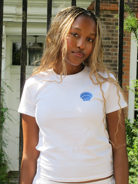 Embroidered Seashell Tee