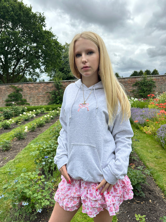 Embroidered Bow Hoodie