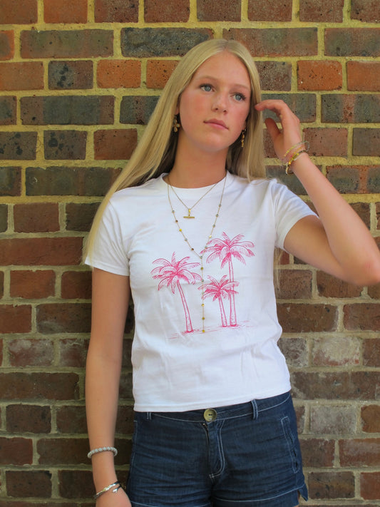 Pink Palm Tree Tee