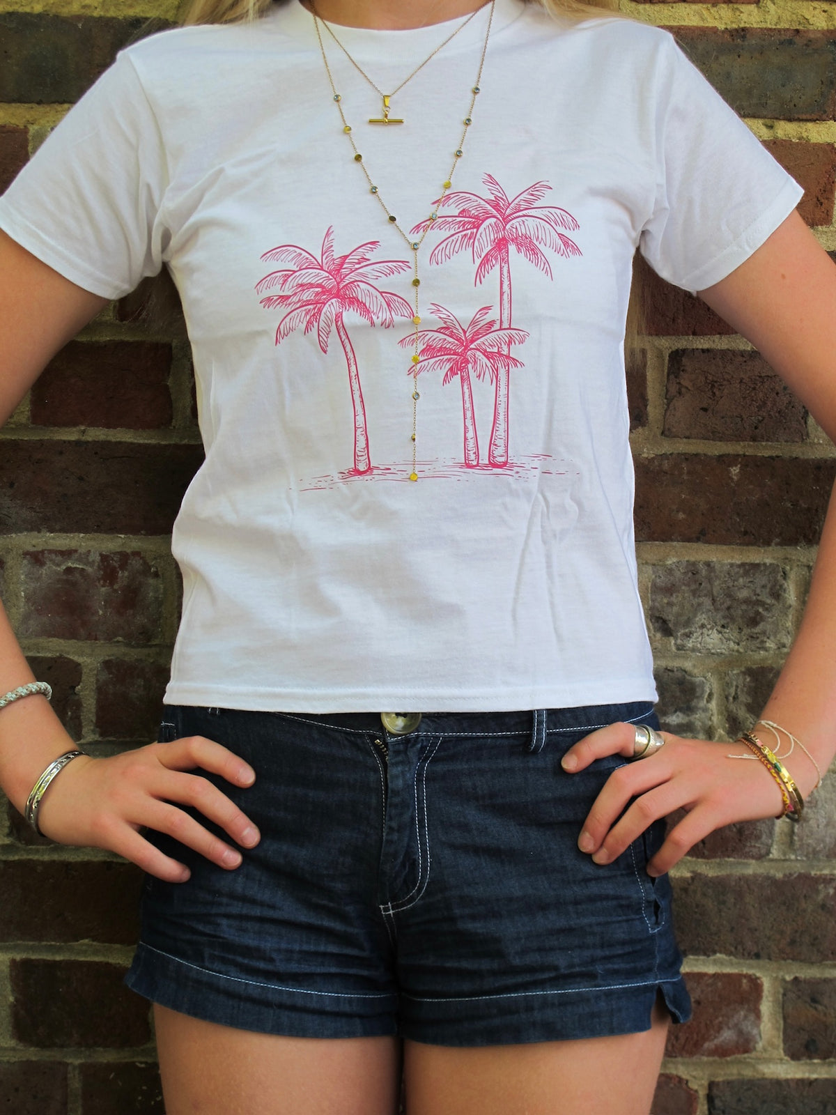 Pink Palm Tree Tee
