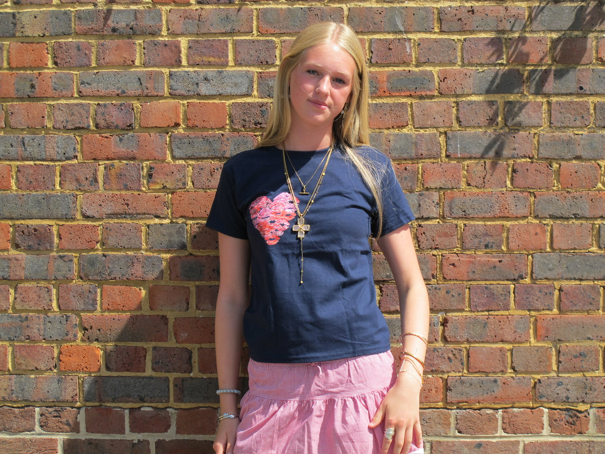 Navy Lip Art Tee