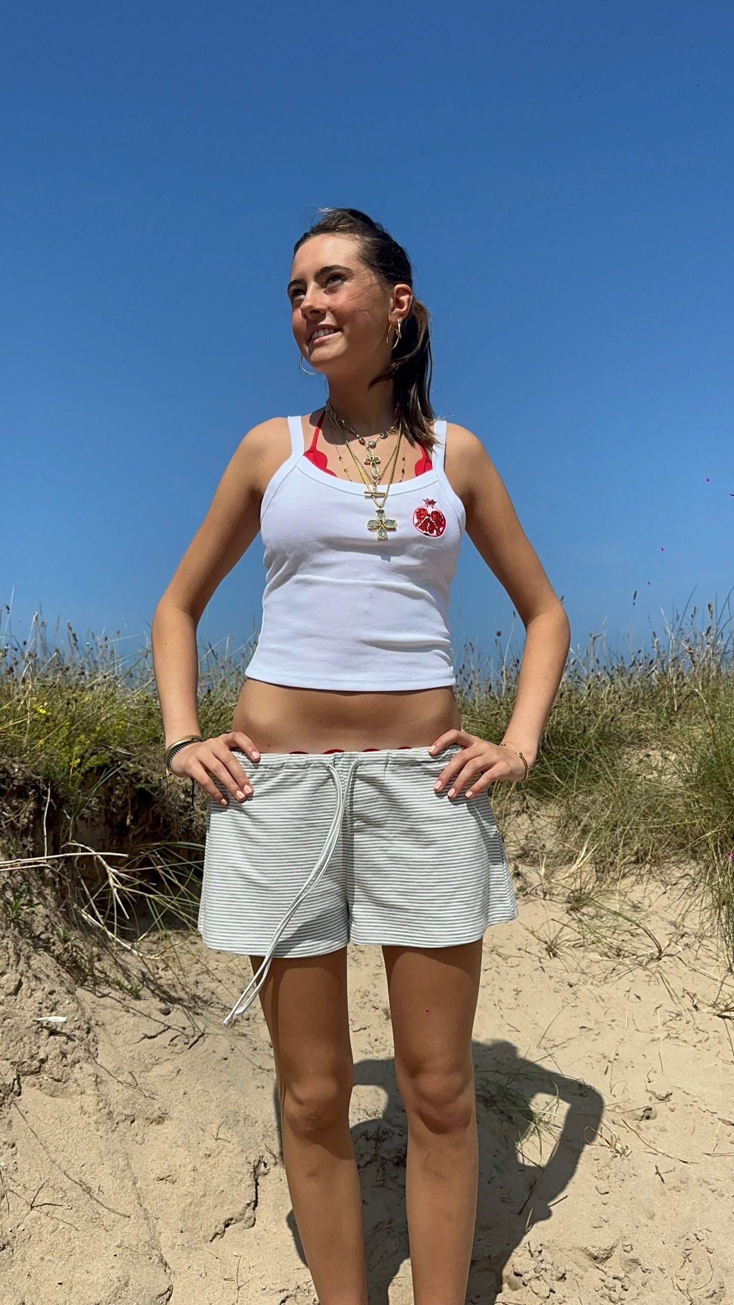 Embroidered Pomegranate Tank Top