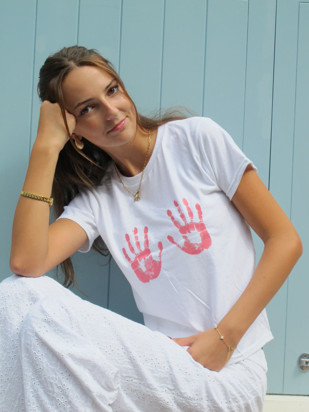 Red Hand Prints Tee