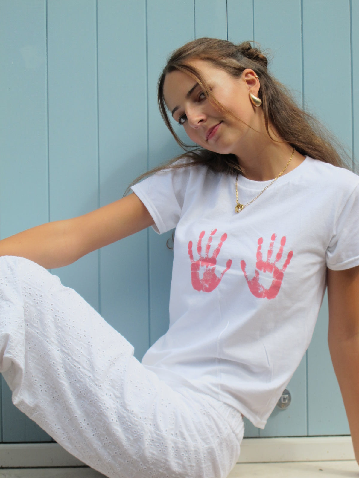 Red Hand Prints Tee